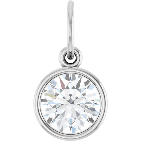 14K White Gold 1 CT Lab-Grown Diamond Charm/Pendant