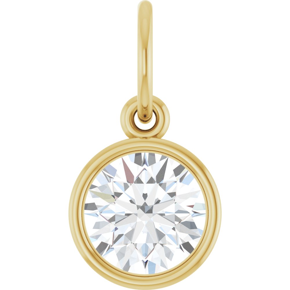 14K Yellow Gold 1 CT Lab-Grown Diamond Charm/Pendant