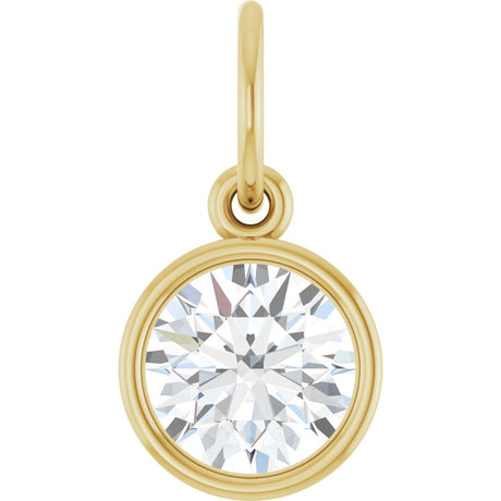 14K Yellow Gold 1 CT Lab-Grown Diamond Charm/Pendant