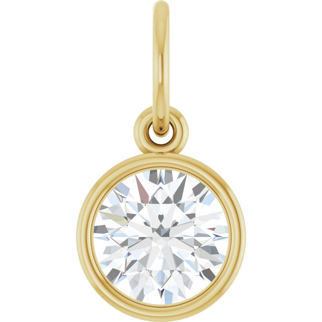 14K Yellow Gold 1 CT Lab-Grown Diamond Charm/Pendant