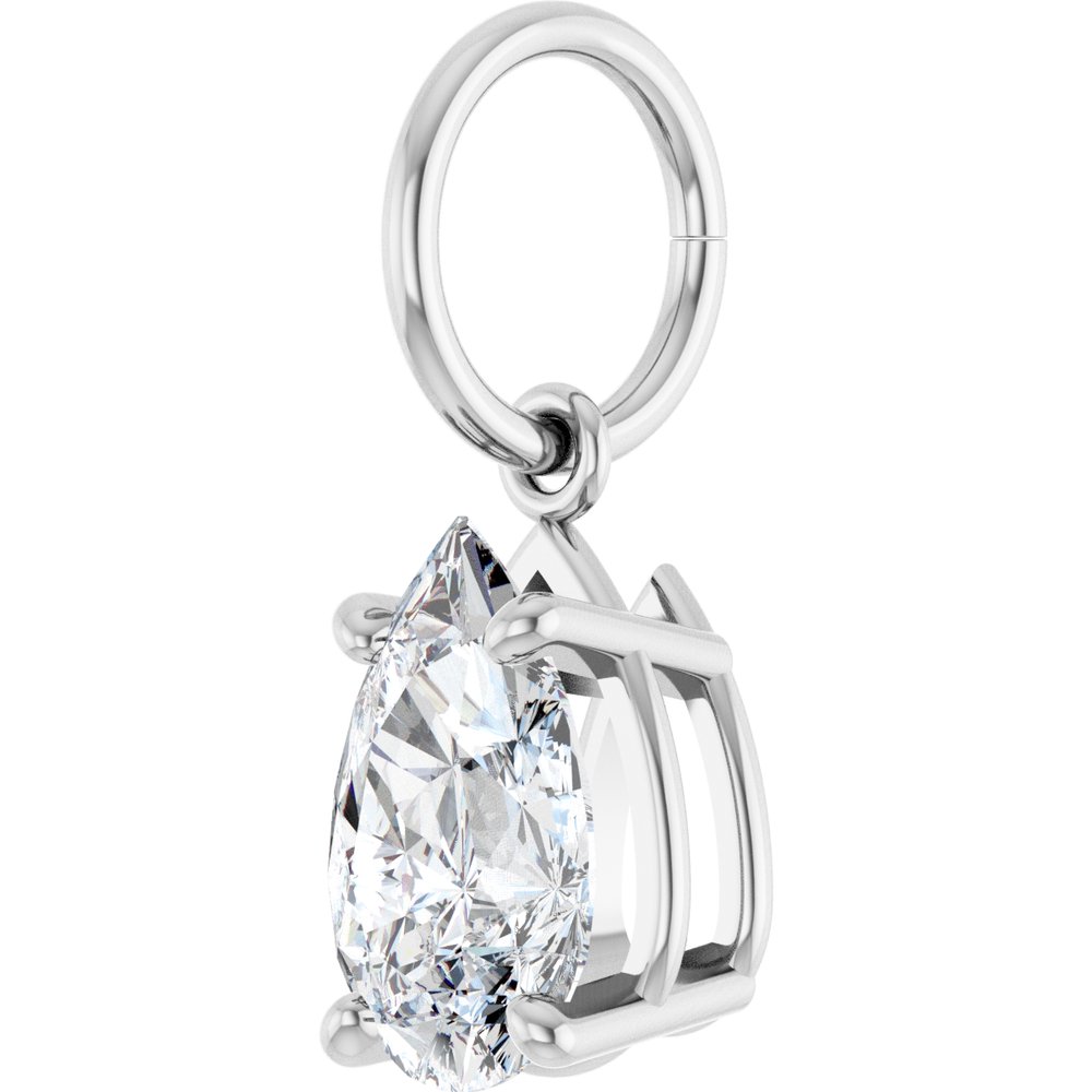 14K White Gold 3/4 CT Lab-Grown Diamond Charm/Pendant