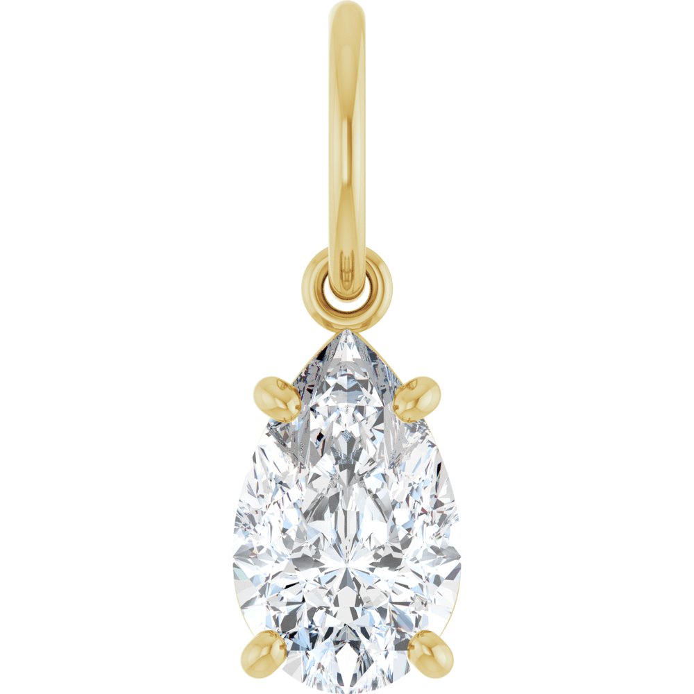 14K Yellow Gold 3/4 CT Lab-Grown Diamond Charm/Pendant
