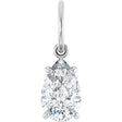 14K White Gold 3/4 CT Lab-Grown Diamond Charm/Pendant