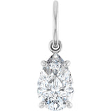 14K White Gold 3/4 CT Lab-Grown Diamond Charm/Pendant