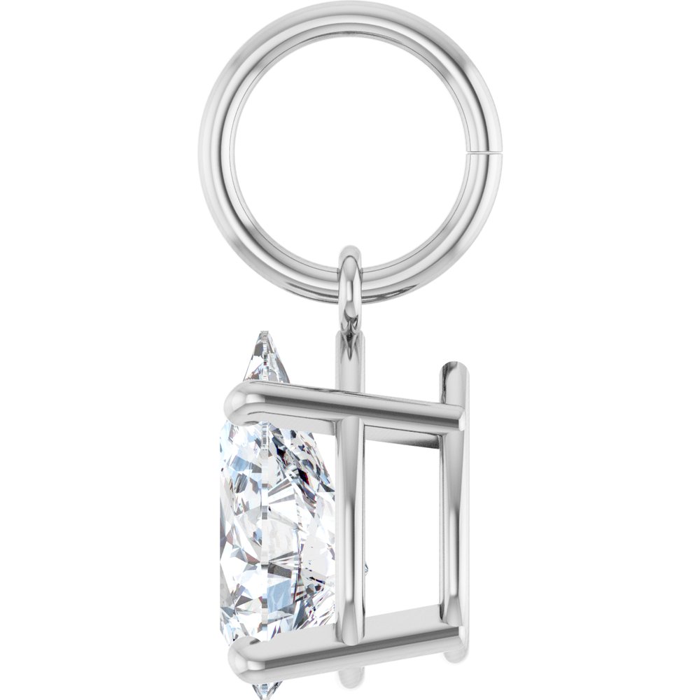 14K White Gold 3/4 CT Lab-Grown Diamond Charm/Pendant