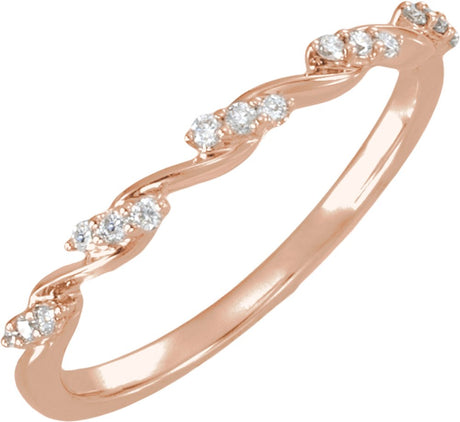 14K Rose Gold 1/8 CTW Lab-Grown Diamond Anniversary Band