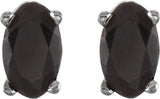 14K White Gold Natural Black Onyx Earrings
