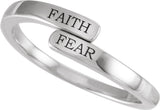Sterling Silver Faith Over Fear Bypass Ring