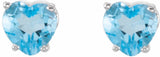 14K White Natural Swiss Blue Topaz Earrings