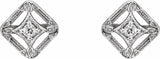 14K White .08 CTW Natural Diamond Filigree Earrings