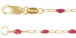 14K Yellow Gold-Filled 1.6 mm Pink Enamel Bead Paperclip-Style 7" Chain