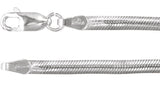 Sterling Silver 3 mm Oval Snake 7" Chain