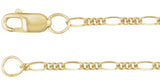 14K Yellow Gold-Filled 1.5 mm Figaro 7" Chain