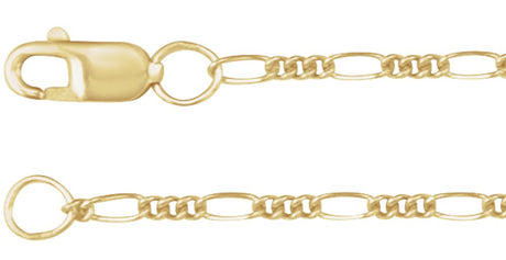 14K Yellow Gold-Filled 1.5 mm Figaro 7" Chain