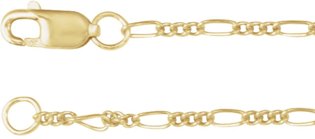14K Yellow Gold-Filled 1.5 mm Figaro 16-18" Chain