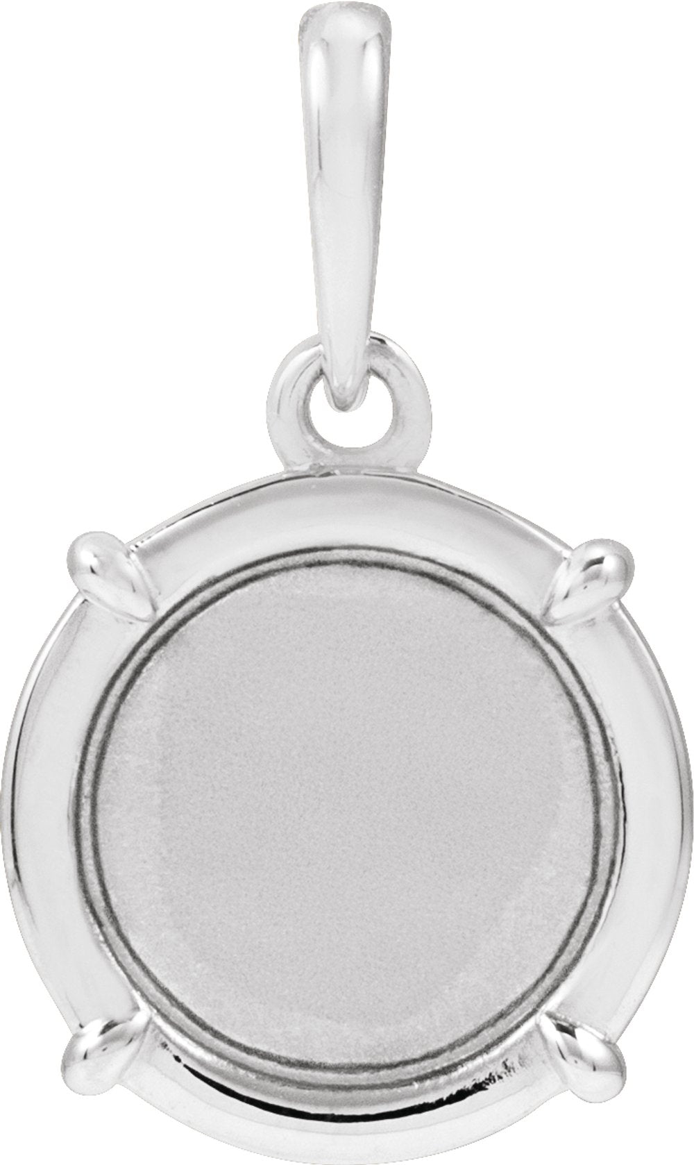 Sterling Silver Engravable Round Pendant