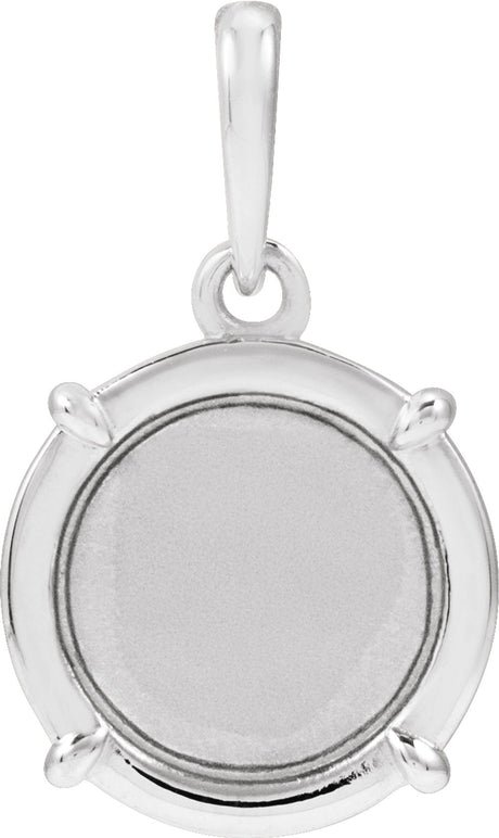 Sterling Silver Engravable Round Pendant