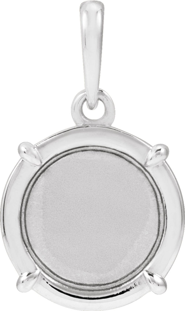Sterling Silver Engravable Round Pendant