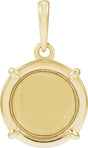 14K Yellow Gold Engravable Round Pendant