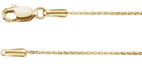 14K Yellow Gold .8 mm Wheat 16" Chain 
