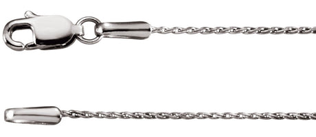 14K White .8 mm Wheat 16" Chain 
