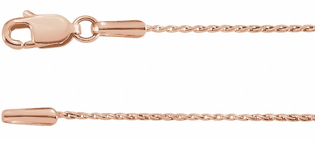 14K Rose Gold .8 mm Wheat 24" Chain 
