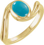 14K Yellow Gold Natural Turquoise Cabochon Ring