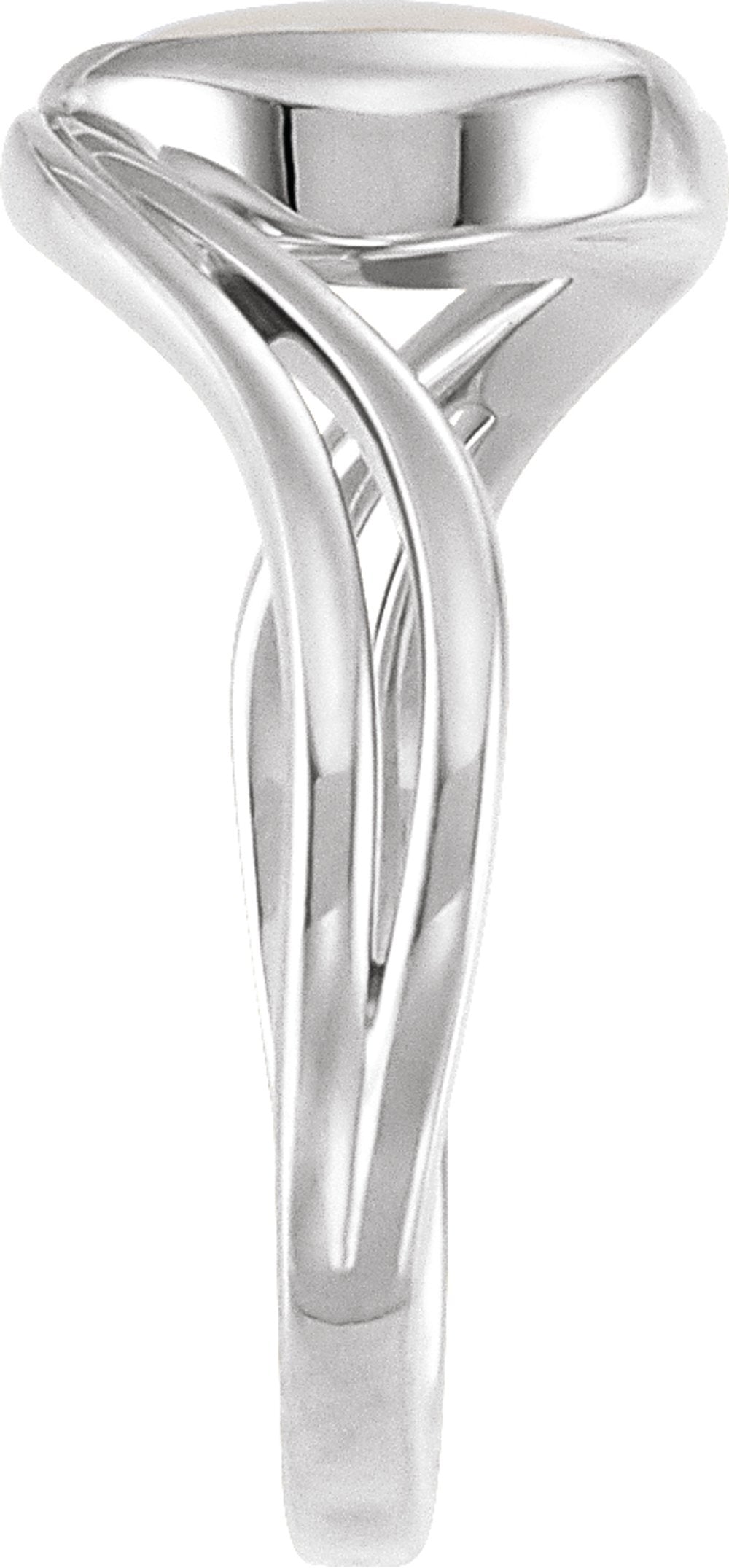 Sterling Silver Natural White Opal Cabochon Ring