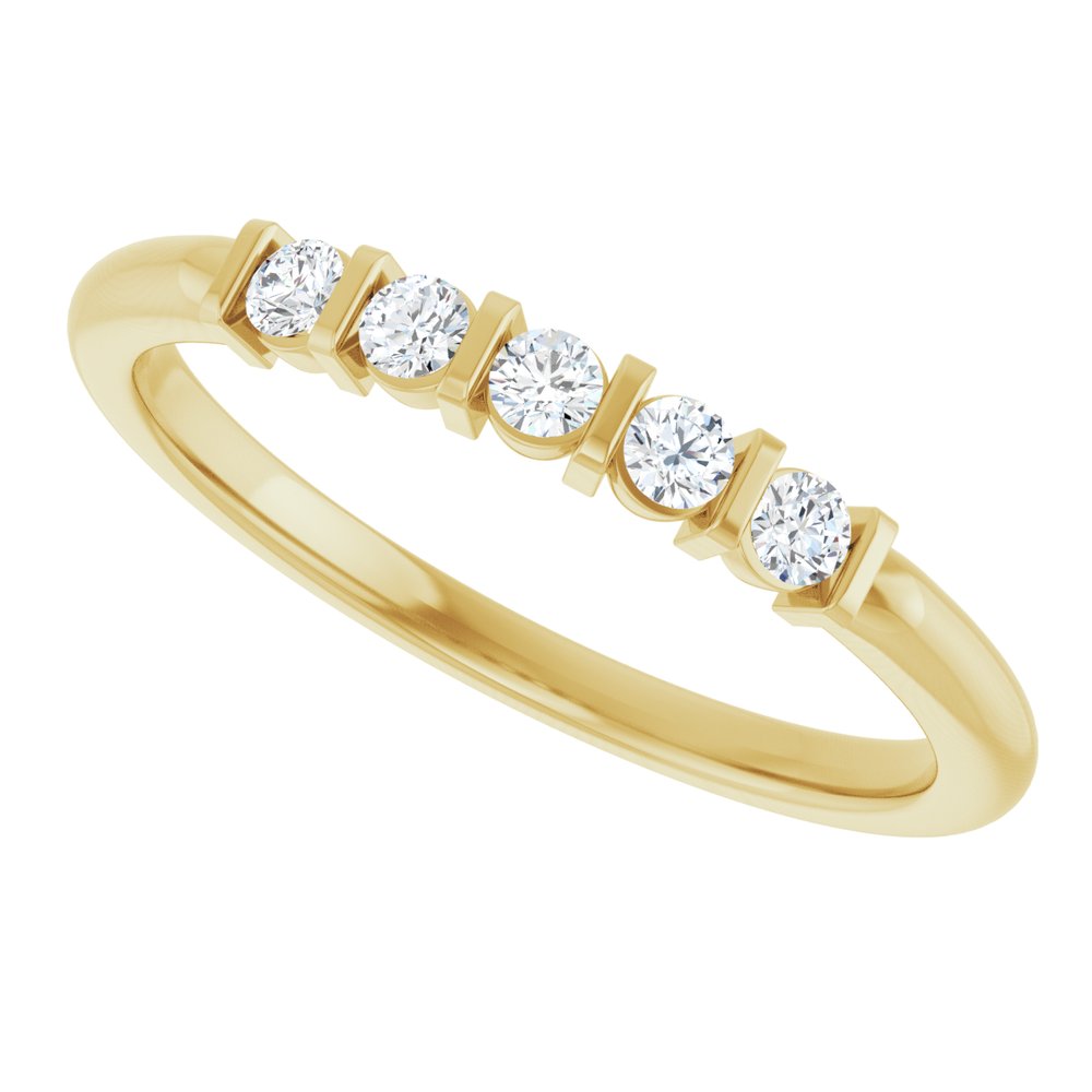 14K Yellow Gold .08 CTW Natural Diamond Anniversary Band
