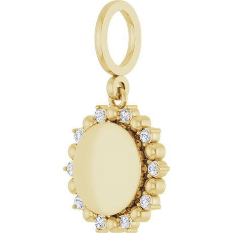 14K Yellow Gold 1/6 CTW Lab-Grown Diamond Engravable Pendant