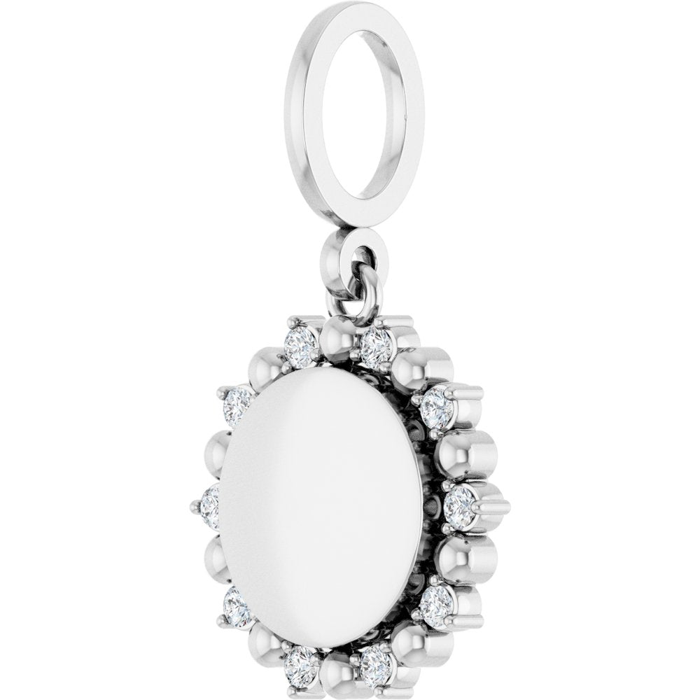 14K White Gold 1/6 CTW Lab-Grown Diamond Engravable Pendant