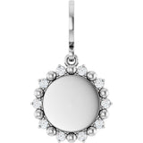 14K White Gold 1/6 CTW Lab-Grown Diamond Engravable Pendant