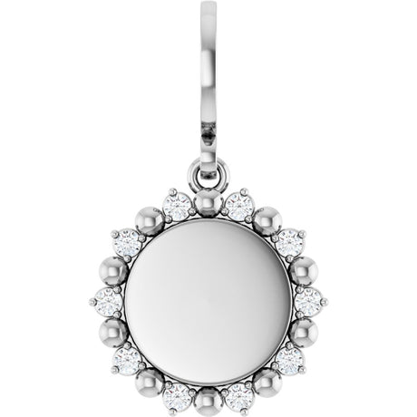 14K White Gold 1/6 CTW Lab-Grown Diamond Engravable Pendant
