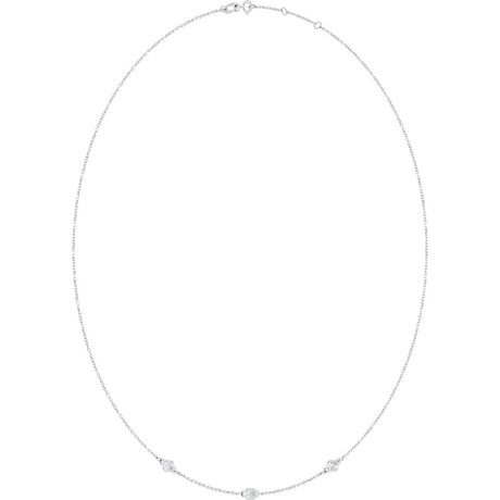 10K White Gold 1/3 CTW Lab-Grown Diamond 3-Station 16-18" Necklace