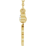 14K Yellow Gold Initial B 1/10 CT Natural Diamond 16-18" Necklace