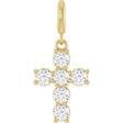 14K Yellow Gold 3/4 CTW Natural Diamond Cross Charm/Pendant