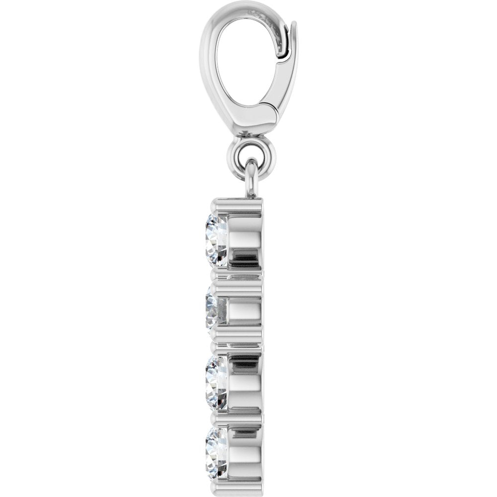 14K White Gold 3/4 CTW Lab-Grown Diamond Cross Pendant/Charm