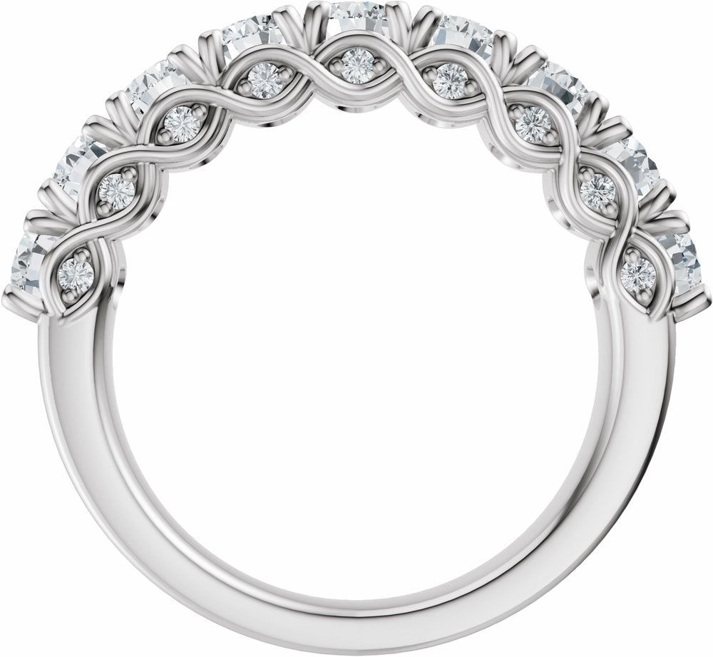 14K White Gold 2 1/3 CTW Lab-Grown Diamond Anniversary Band