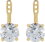14K Yellow Gold 2 CTW Lab-Grown Diamond Solitaire Earring Jackets