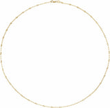 14K Yellow Gold-Filled 2.5 mm Light Paperclip-Style Starburst Mirror 20" Chain