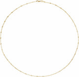 14K Yellow Gold-Filled 2.5 mm Light Paperclip-Style Starburst Mirror 20" Chain