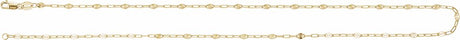 14K Yellow Gold-Filled 2.5 mm Light Paperclip-Style Starburst Mirror 16" Chain