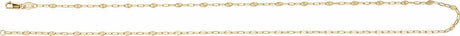 14K Yellow Gold-Filled 2.5 mm Light Paperclip-Style Starburst Mirror 18" Chain