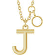14K Yellow Gold Initial J 1/10 CT Lab-Grown Diamond 16-18" Necklace