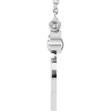 14K White Gold Initial J 1/10 CT Lab-Grown Diamond 16-18" Necklace