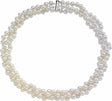 Sterling Silver Cultured White Freshwater Pearl 3-Strand 22" Necklace