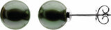 14K Palladium White 10 mm Cultured Gray Tahitian Pearl Earrings