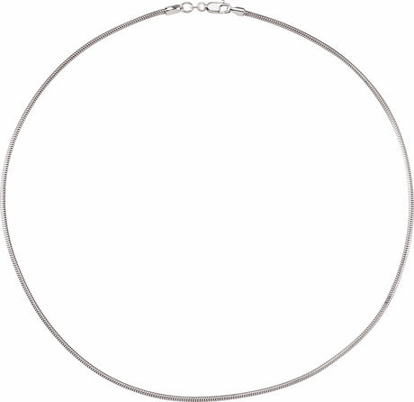 Sterling Silver 2 mm Snake 16" Chain