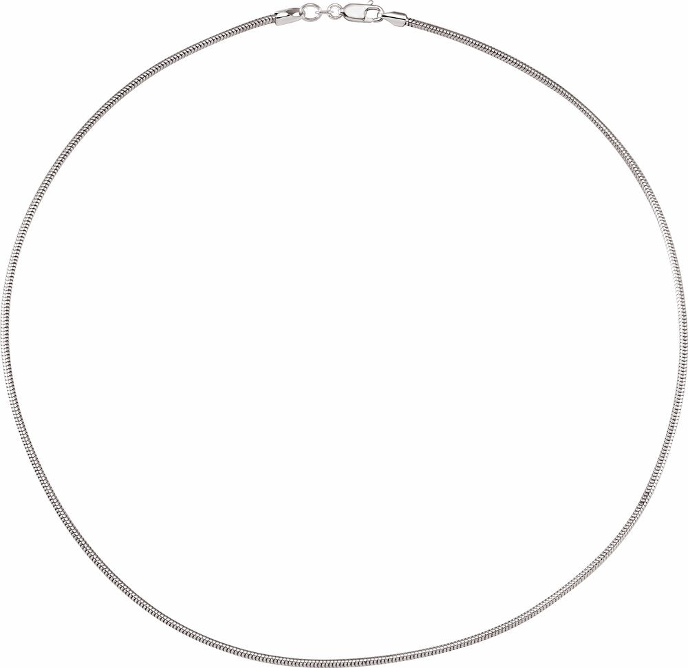Sterling Silver 2 mm Snake 16" Chain
