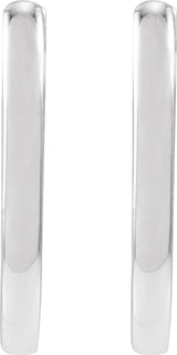 14K White Gold Elongated Oval 14 mm Hoop Earrings